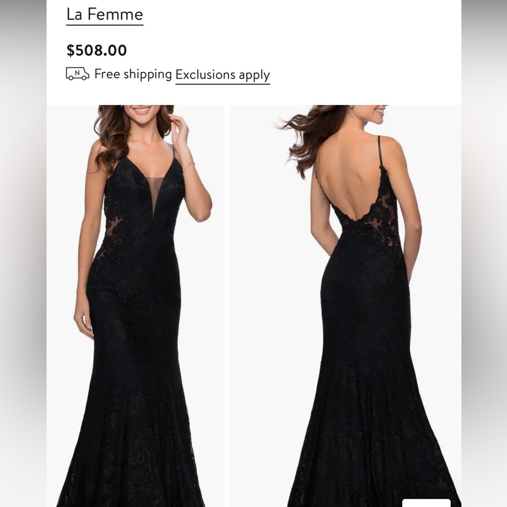 La Femme / Lace Mermaid Prom Gown